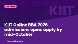 KIIT Online BBA 2026 admissions open: apply by mid-October