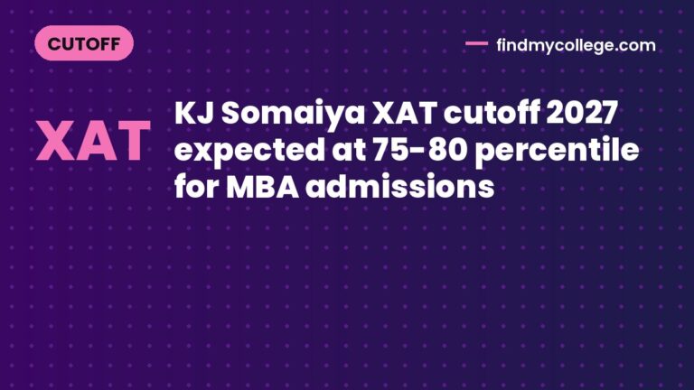 KJ Somaiya XAT cutoff 2027 expected at 75-80 percentile for MBA admissions