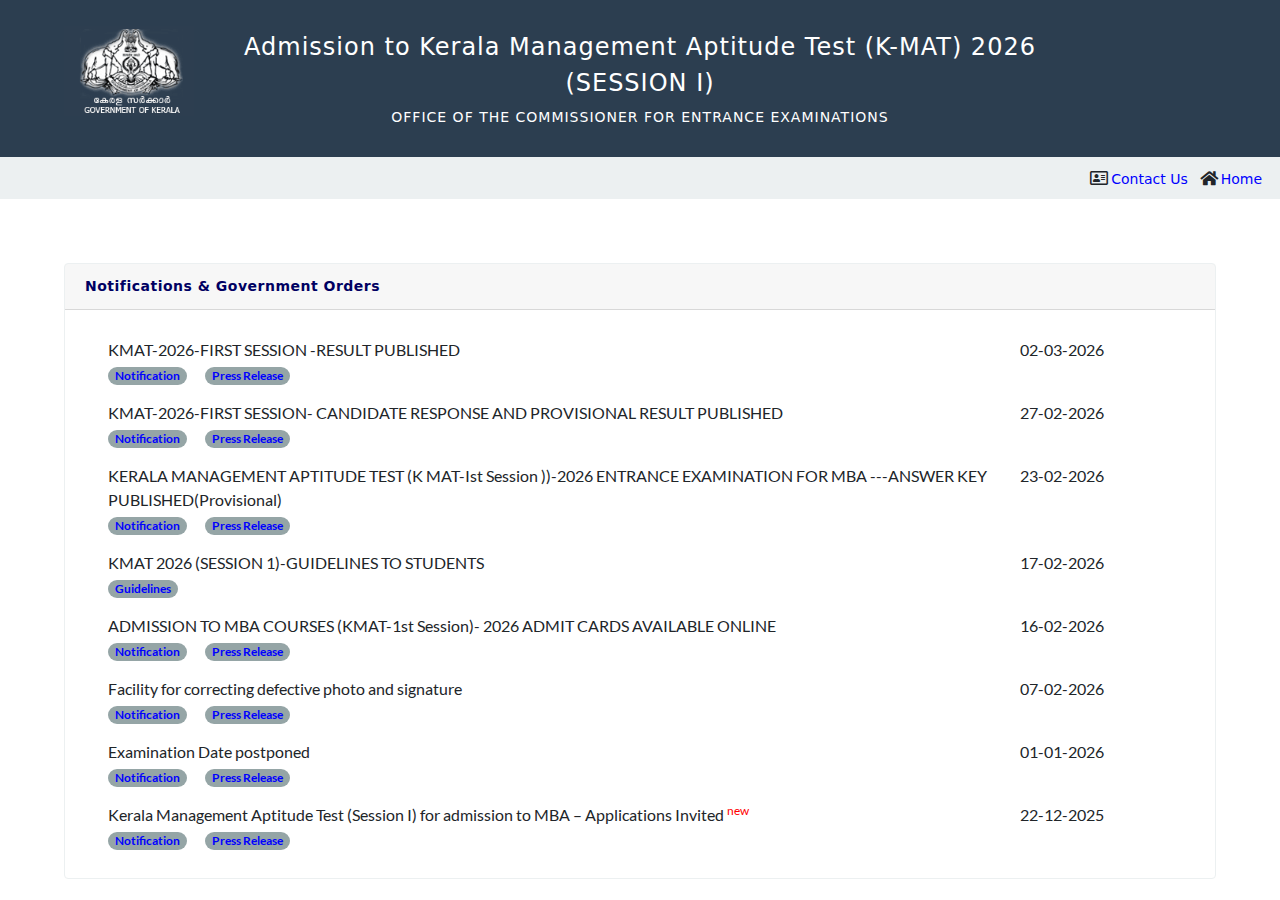 Official notification screenshot