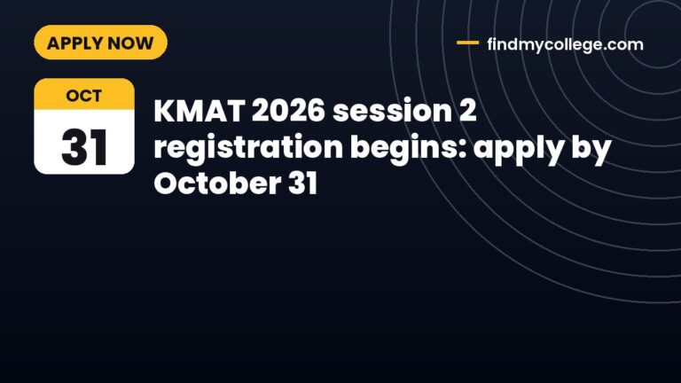 KMAT 2026 session 2 registration begins: apply by October 31