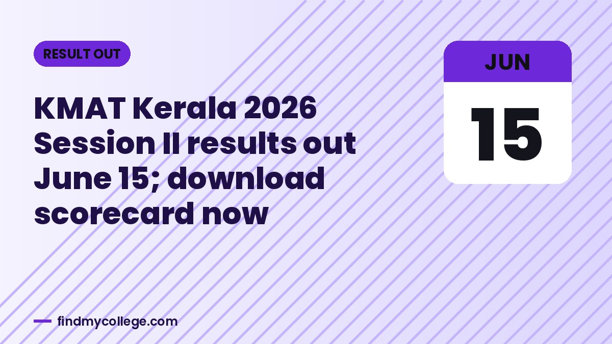 KMAT Kerala 2026 Session II results out June 15; download scorecard now