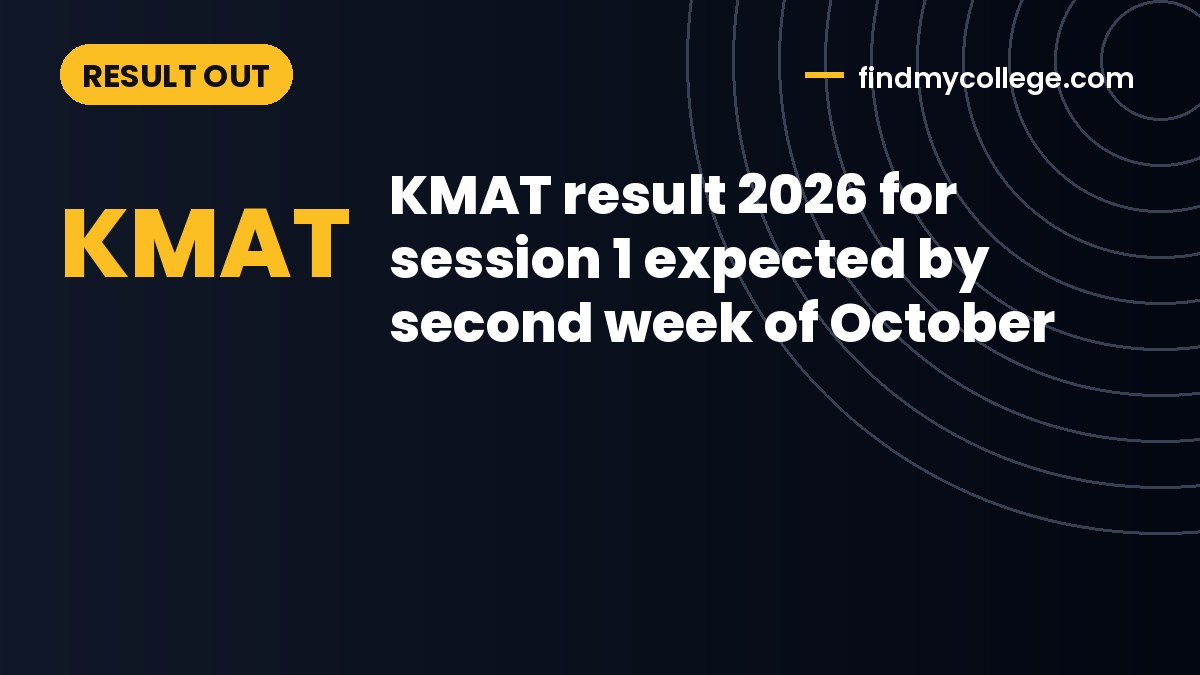 KMAT result 2026 for session 1 expected by second week of October