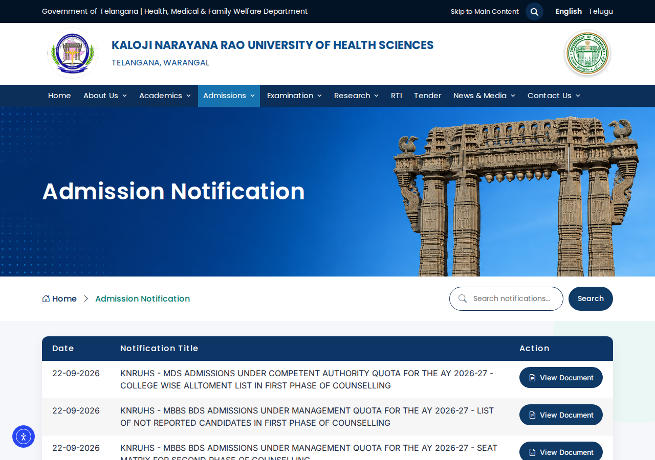 Official notification screenshot