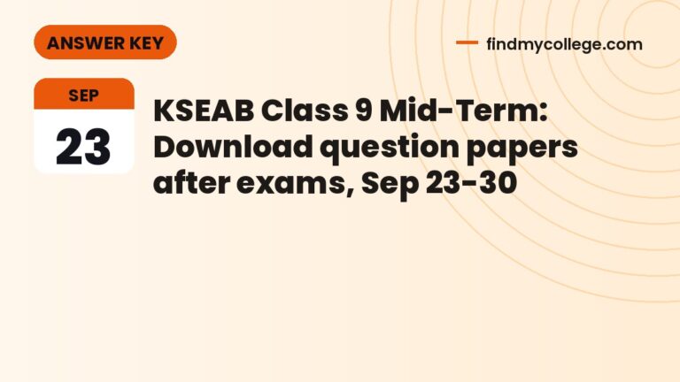 KSEAB Class 9 Mid-Term: Download question papers after exams, Sep 23-30
