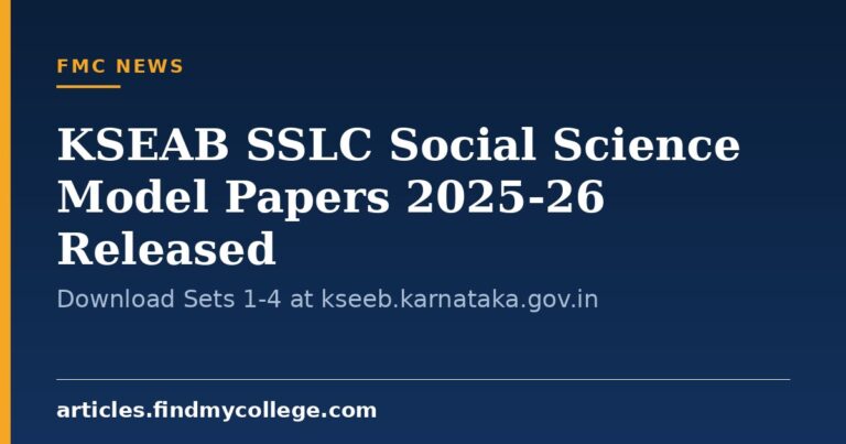 KSEAB SSLC Social Science Model Papers 2025-26 Released: Download Sets 1-4 at kseeb.karnataka.gov.in