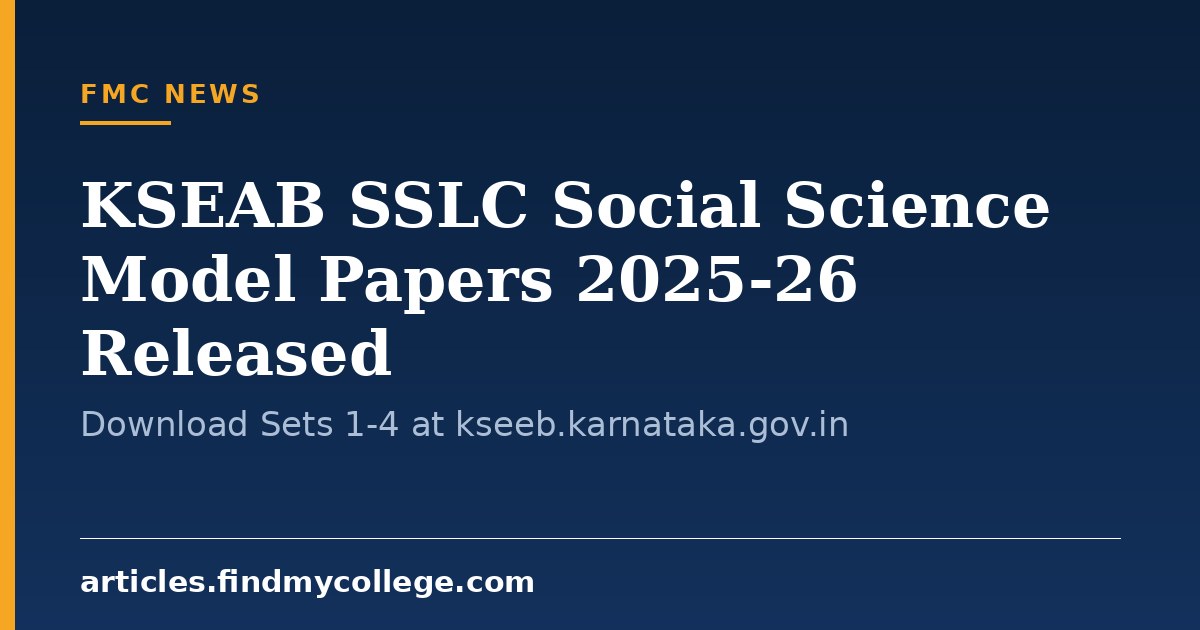 KSEAB SSLC Social Science Model Papers 2025-26 Released: Download Sets 1-4 at kseeb.karnataka.gov.in