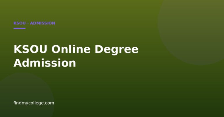 KSOU Online Degree Admission