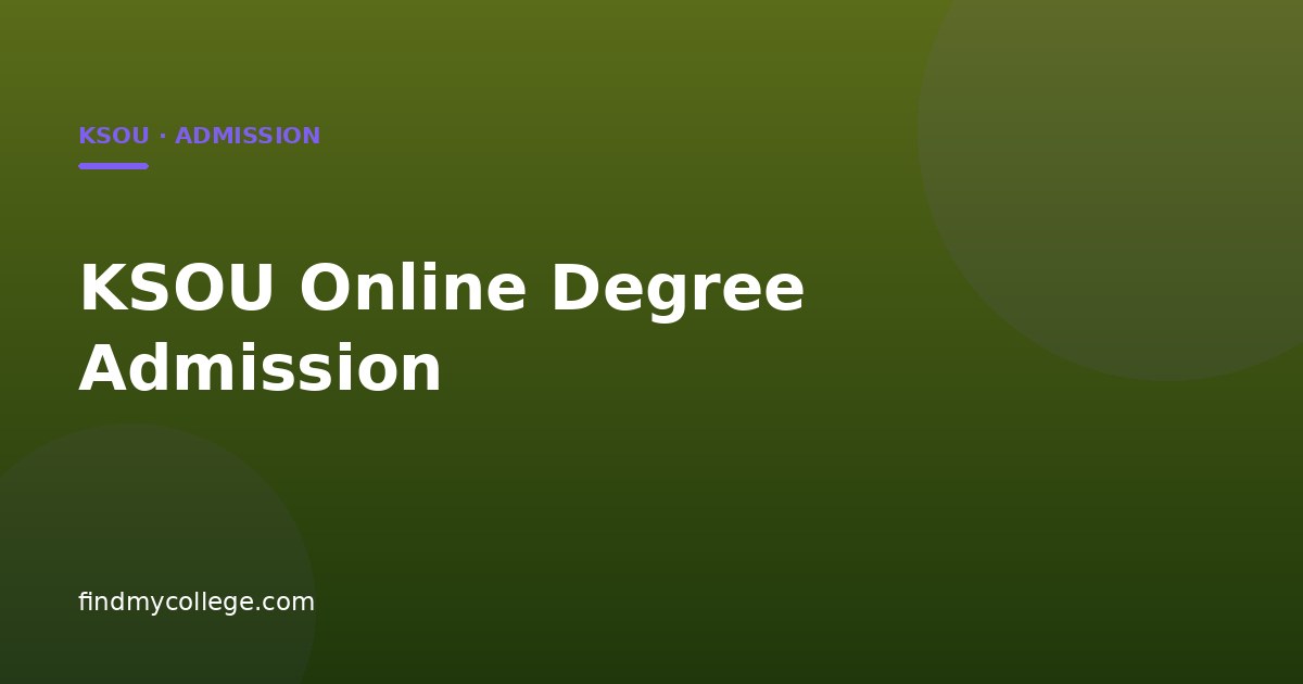 KSOU Online Degree Admission