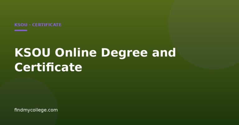 KSOU Online Degree and Certificate