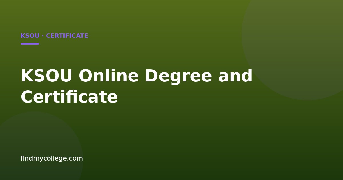 KSOU Online Degree and Certificate