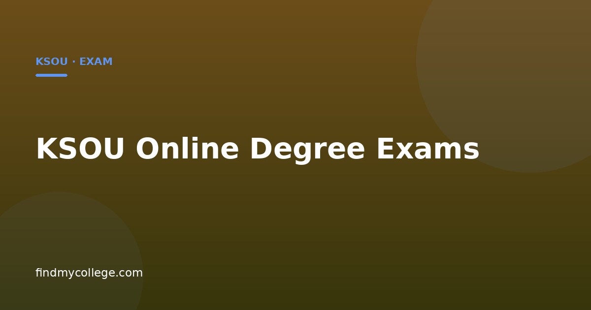 KSOU Online Degree Exams