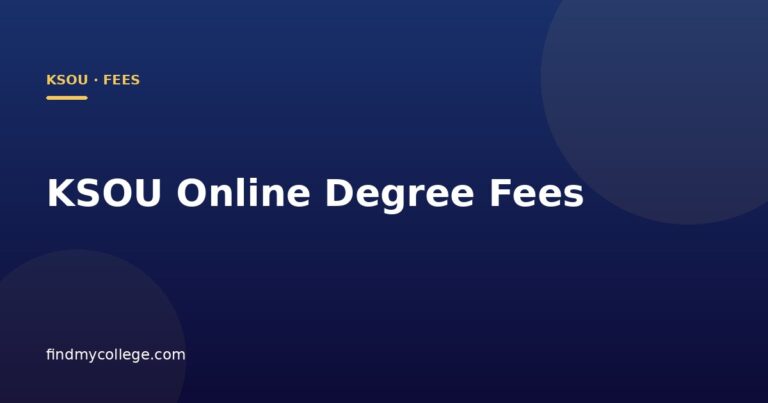 KSOU Online Degree Fees
