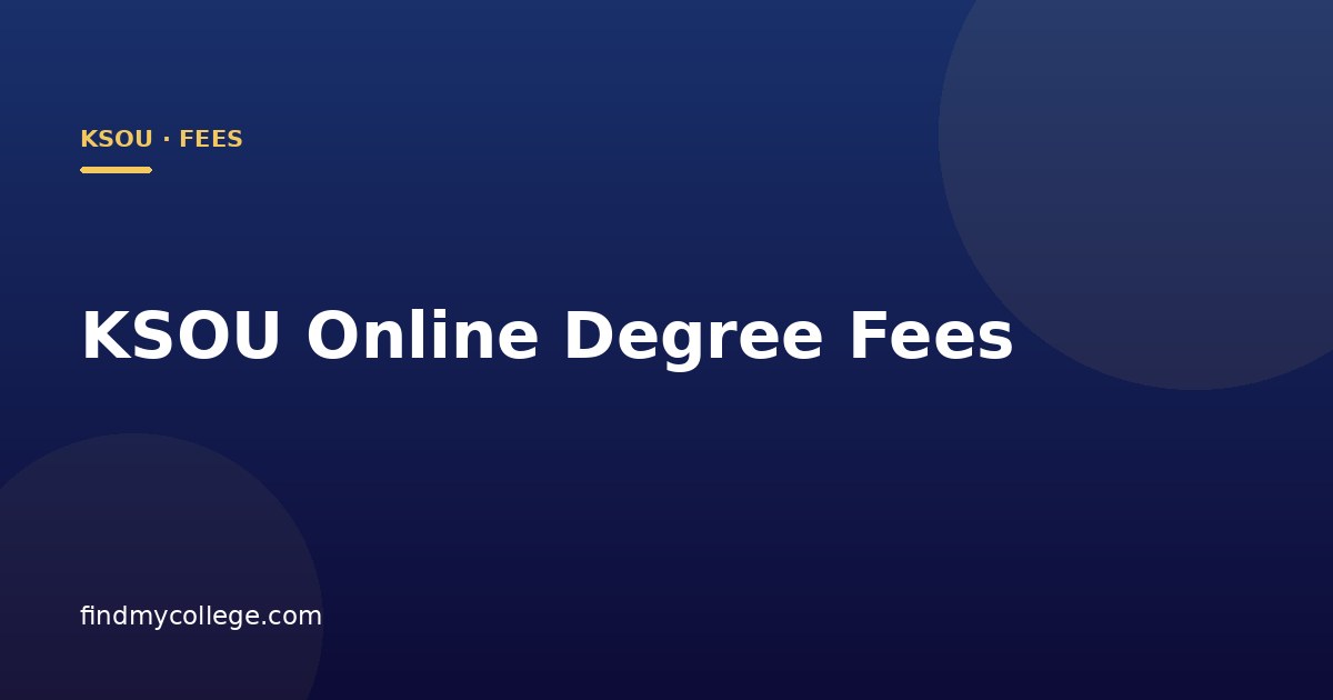 KSOU Online Degree Fees