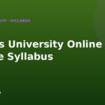 Madras University Online Degree Syllabus