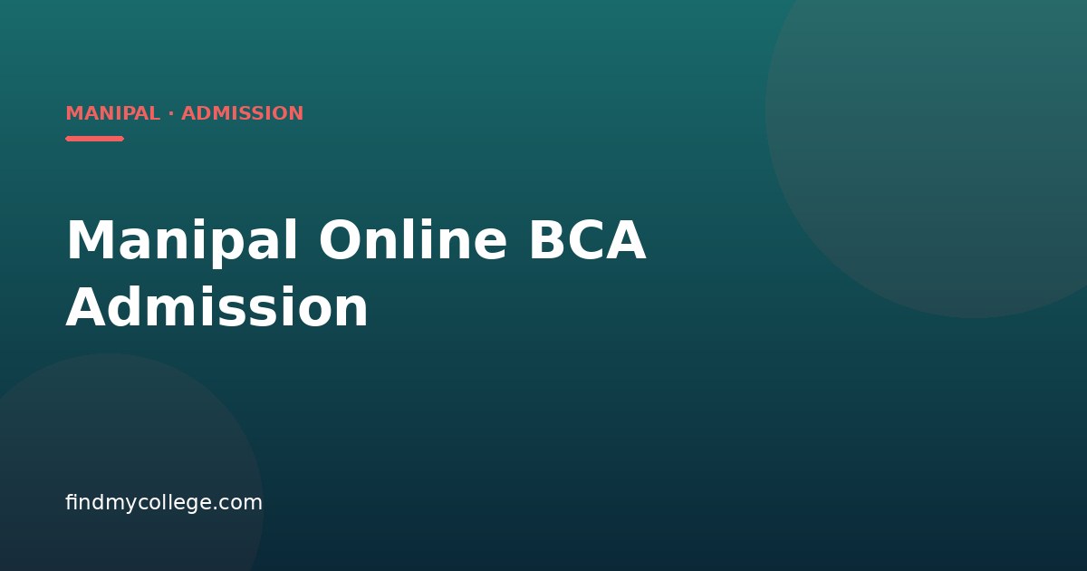 Manipal Online BCA Admission