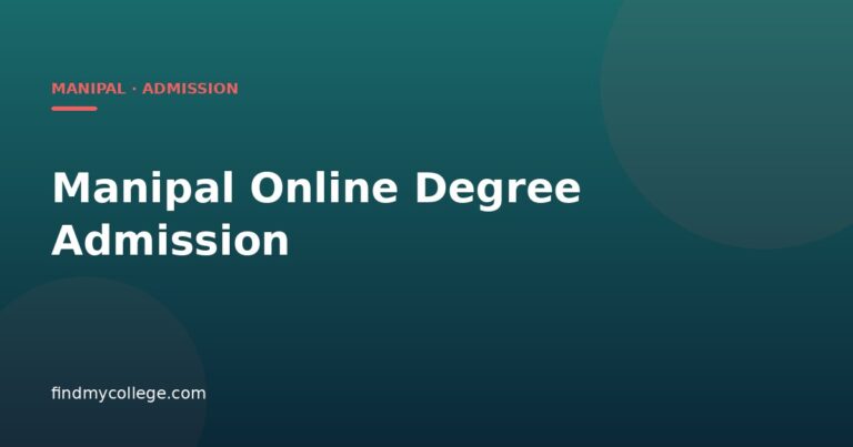 Manipal Online Degree Admission