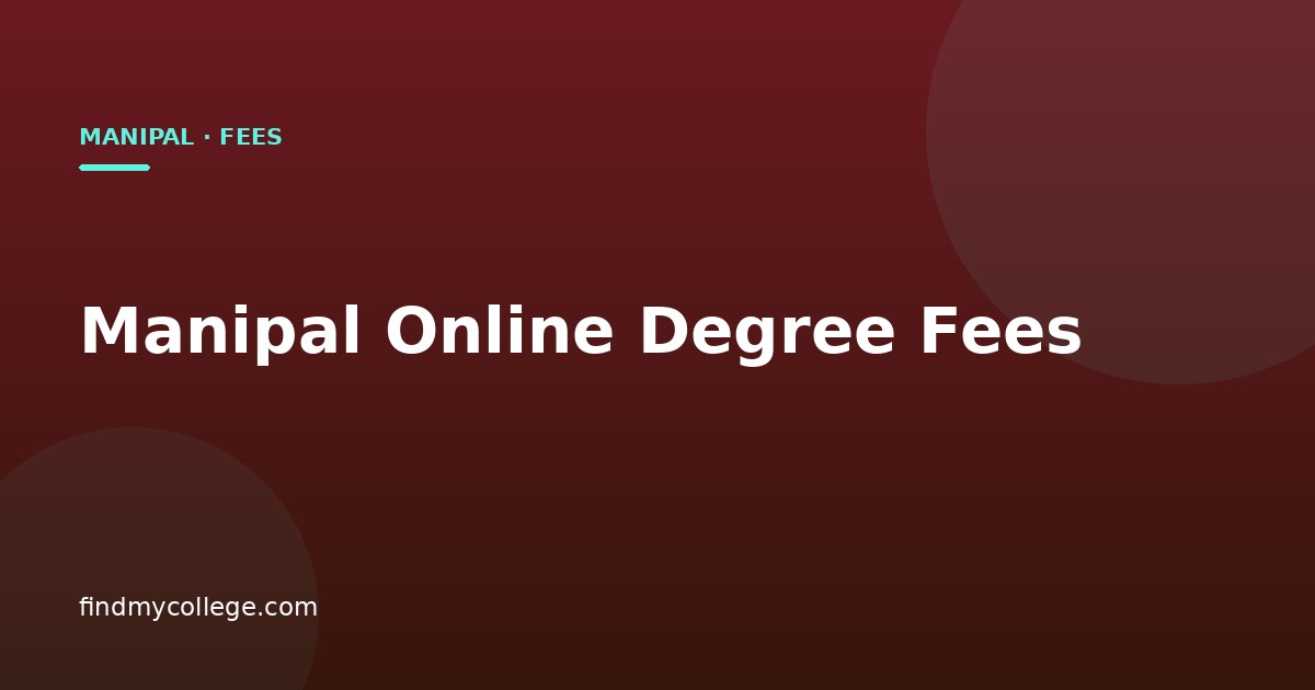 Manipal Online Degree Fees