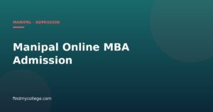 Manipal Online MBA Admission
