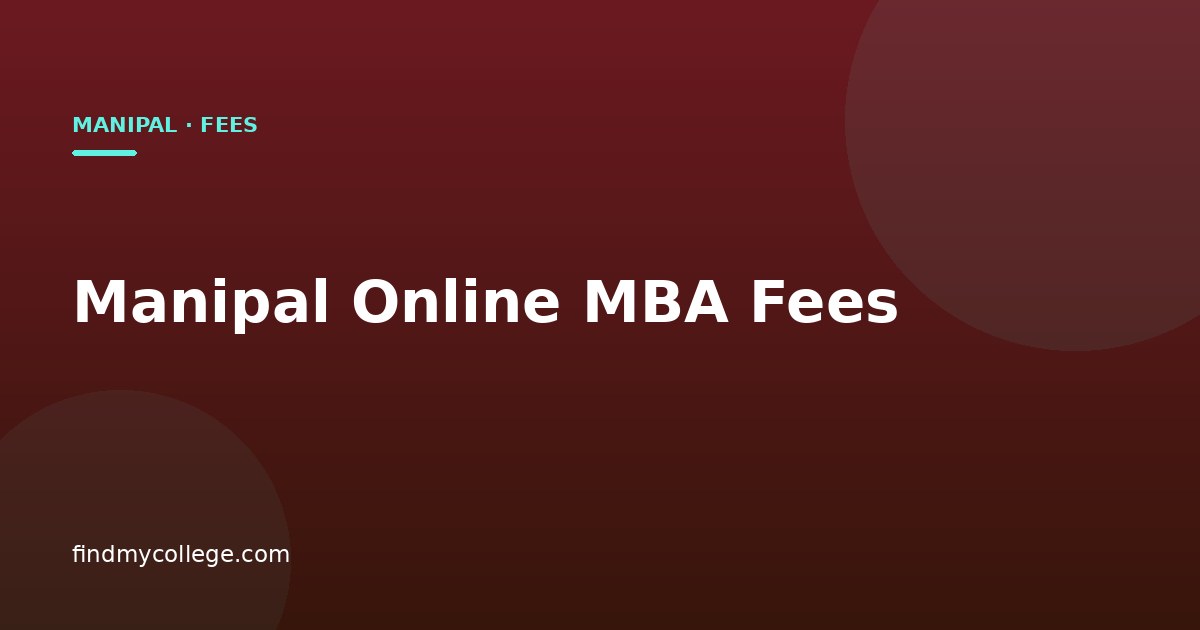 Manipal Online MBA Fees