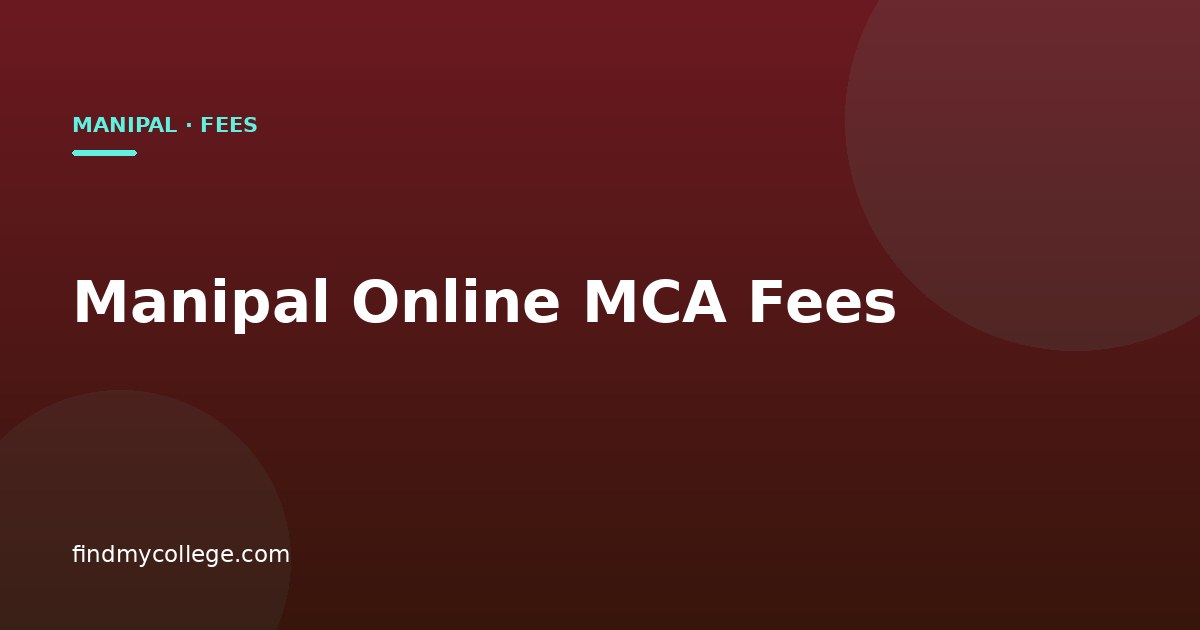 Manipal Online MCA Fees