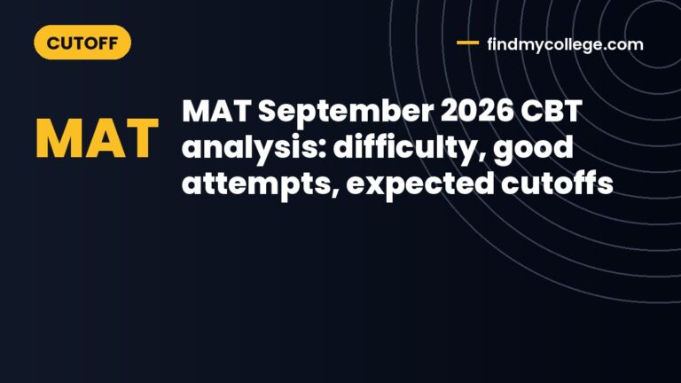 MAT September 2026 CBT analysis: difficulty, good attempts, expected cutoffs