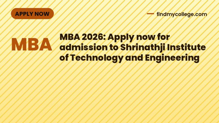 MBA 2026: Apply now for admission to Shrinathji Institute of Technology and Engineering