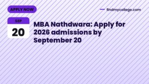 MBA Nathdwara: Apply for 2026 admissions by September 20
