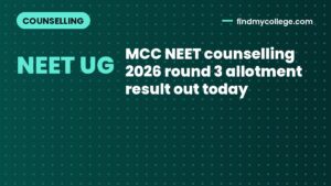 MCC NEET counselling 2026 round 3 allotment result out today