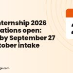 MEA Internship 2026 applications open: apply by September 27 for October intake