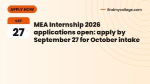 MEA Internship 2026 applications open: apply by September 27 for October intake