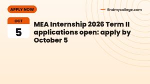 MEA Internship 2026 Term II applications open: apply by October 5