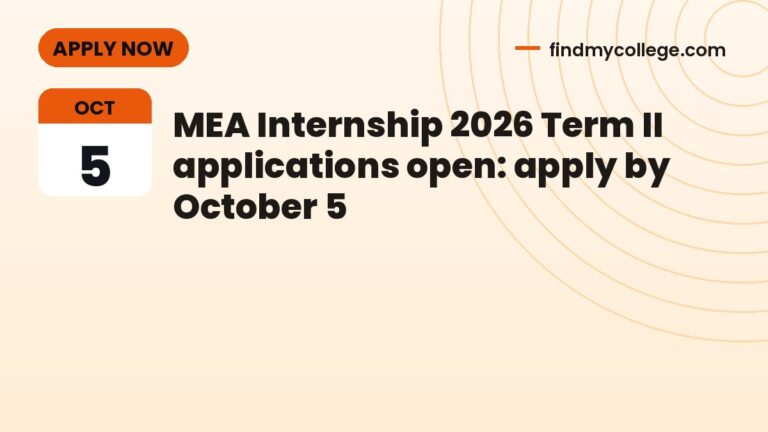 MEA Internship 2026 Term II applications open: apply by October 5