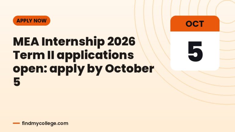 MEA Internship 2026 Term II applications open: apply by October 5