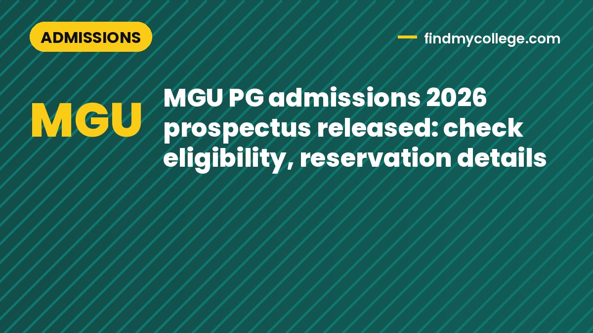 MGU PG admissions 2026 prospectus released: check eligibility, reservation details