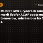 MH CET Law 5-year LLB round 4 merit list for ACAP seats out tomorrow, admissions by October 4