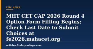 MHT CET CAP 2026 Round 4 Option Form Filling Begins; Check Last Date to Submit Choices at fe2026.mahacet.org