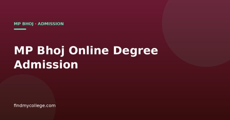 MP Bhoj Online Degree Admission