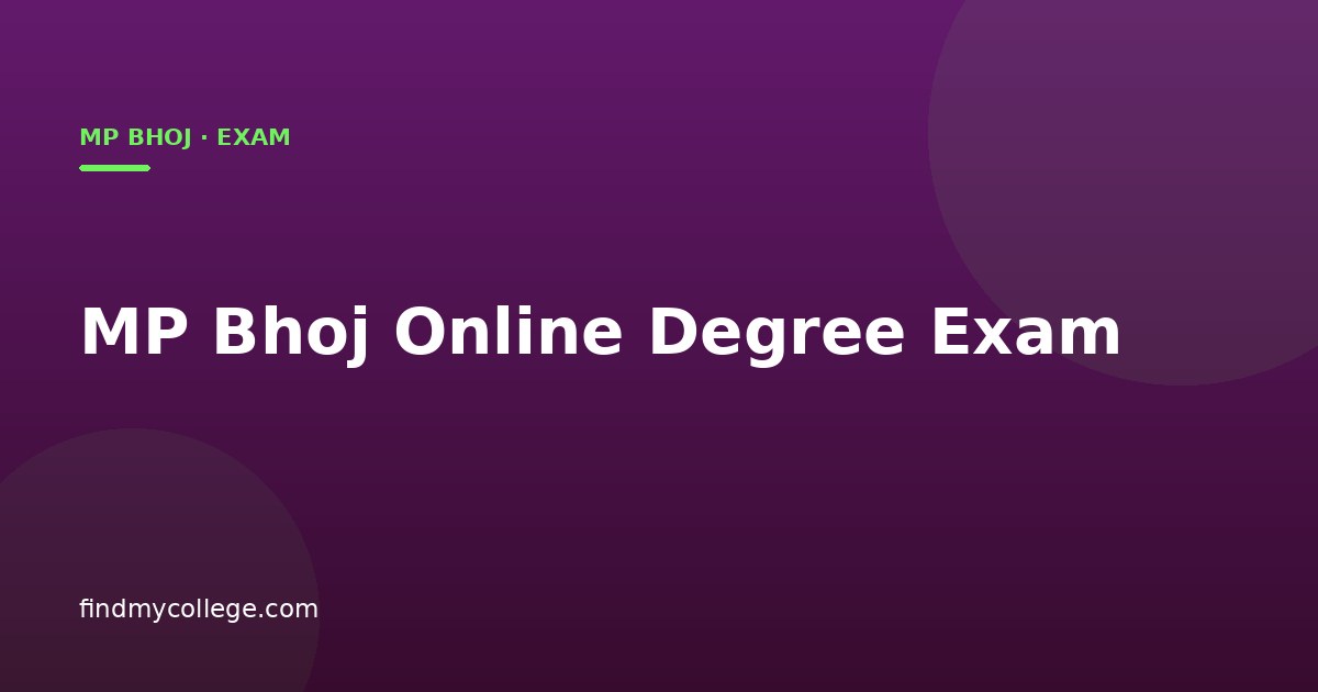MP Bhoj Online Degree Exam