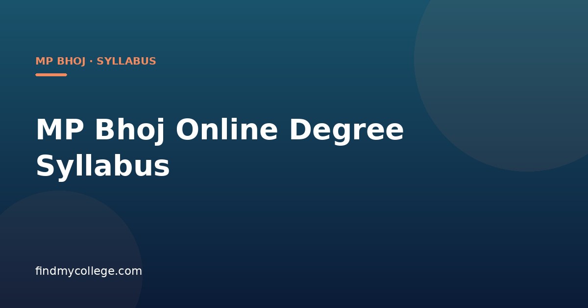 MP Bhoj Online Degree Syllabus