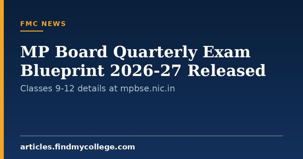 MP Board Quarterly Exam Blueprint 2026-27 Released: Classes 9-12 ...