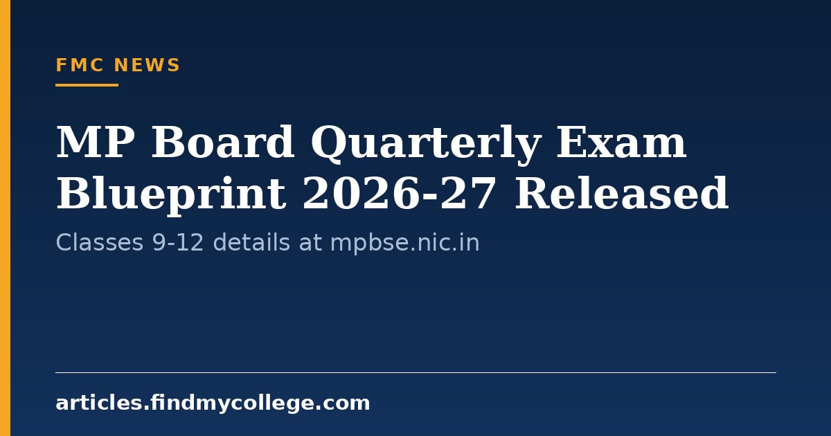 MP Board Quarterly Exam Blueprint 2026-27 Released: Classes 9-12 details at mpbse.nic.in