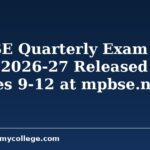 MPBSE Quarterly Exam Time Table 2026-27 Released for Classes 9-12 at mpbse.nic.in