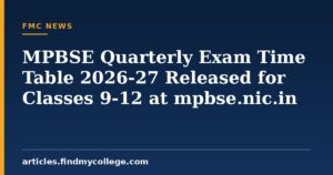 MPBSE Quarterly Exam Time Table 2026-27 Released for Classes 9-12 at mpbse.nic.in