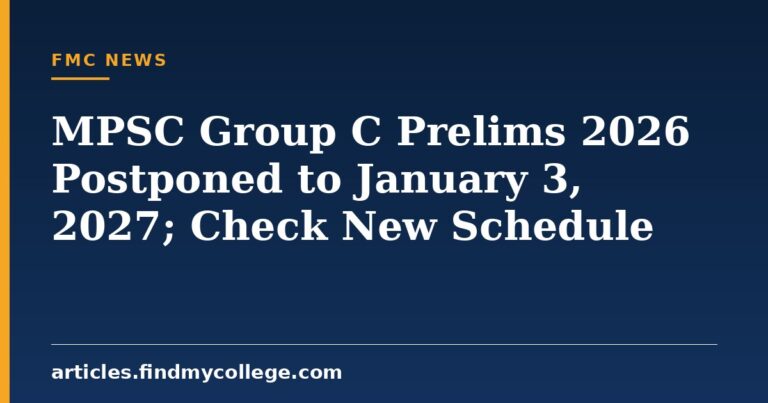 MPSC Group C Prelims 2026 Postponed to January 3, 2027; Check New Schedule