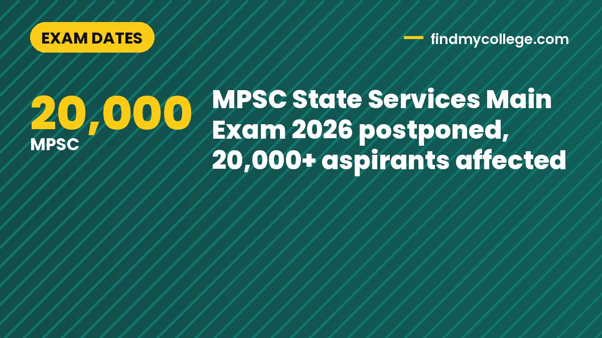 MPSC State Services Main Exam 2026 postponed, 20,000+ aspirants affected