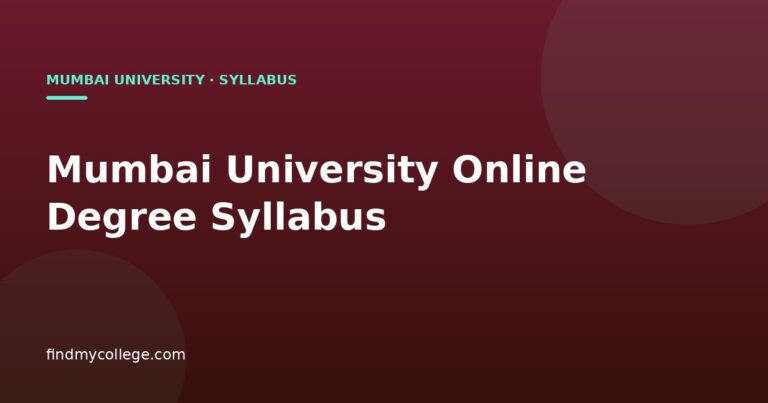 Mumbai University Online Degree Syllabus