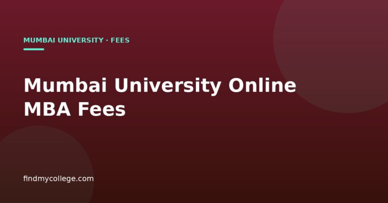 Mumbai University Online MBA Fees
