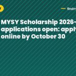 MYSY Scholarship 2026-27 applications open: apply online by October 30