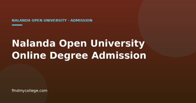 Nalanda Open University Online Degree Admission