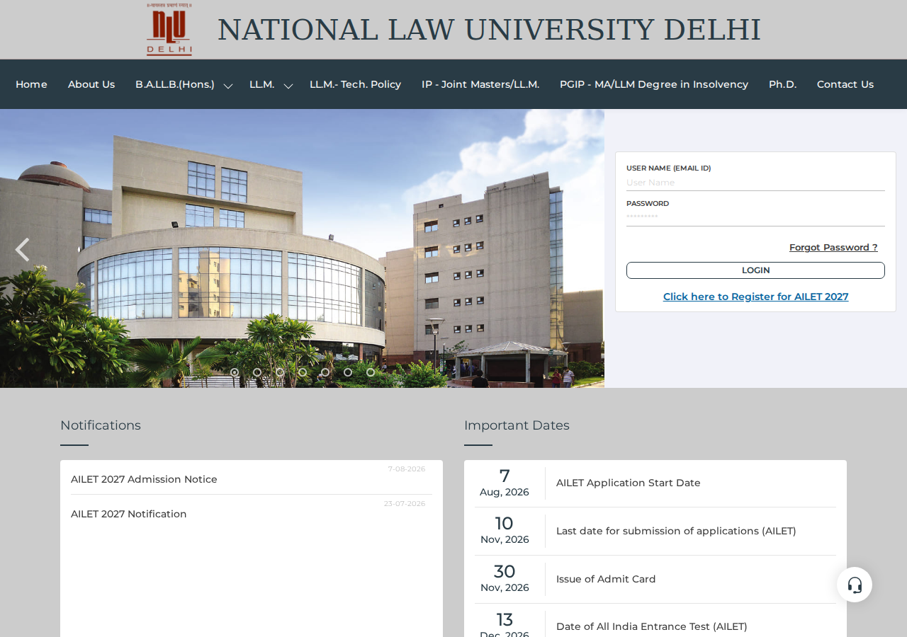 nationallawuniversitydelhi.in homepage